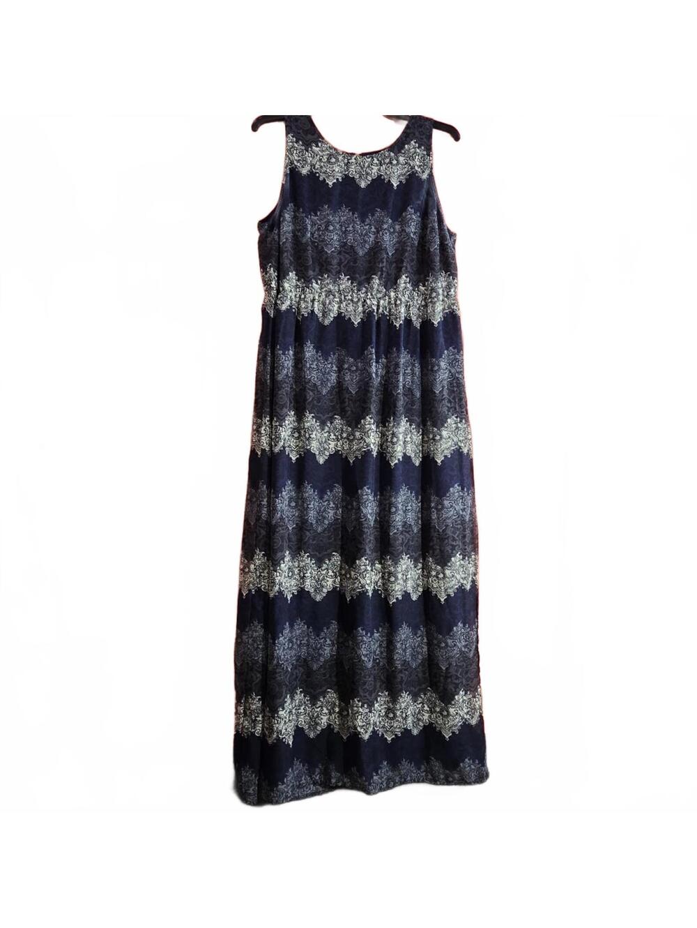 Cato Women's  Long Navy, White, Gray & Black Maxi Party Dress Size 18/20W